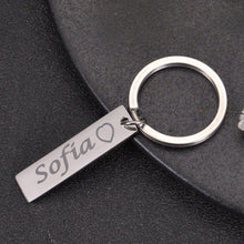 silver name keychain