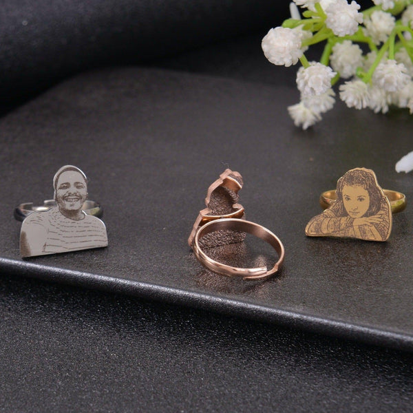 Buy Personalized Adjustable Photo Portrait Ring - Pendantify