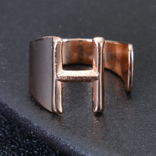 Rose gold personalized chunky initial ring