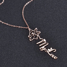 personalized flower pendant necklace