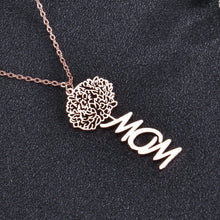 birth month flower necklace with text