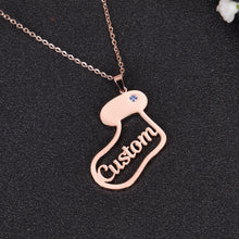 sock shaped name necklace