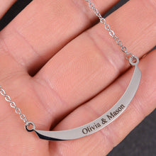 curved bar name necklaces