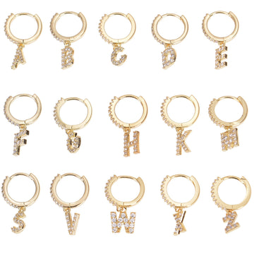 personalized diamond studded initial earrings