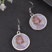 silver photo earrings