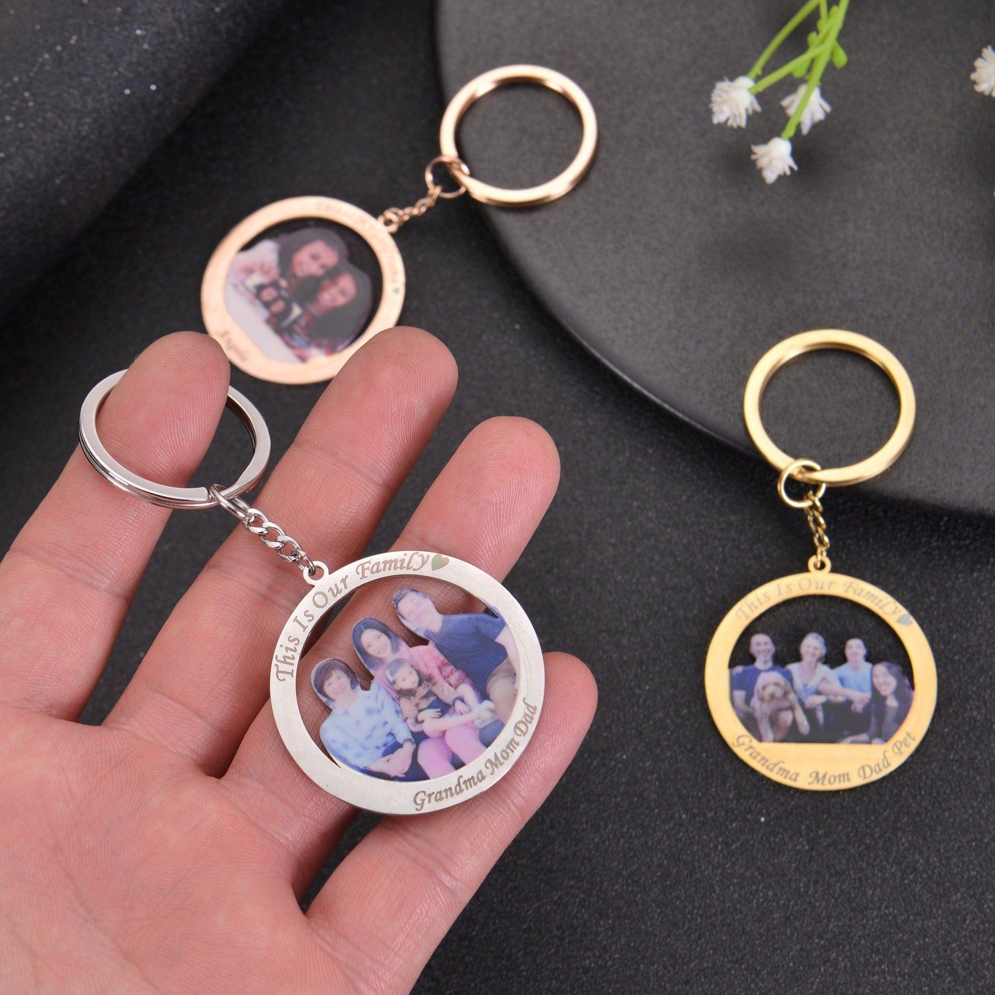 Pendantify Buy Custom Photo Keychain | Picture Keychain | Photo Engraved Keyring 18K Gold Plated