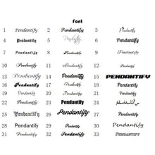 A chart showing 33 different font styles for the word 