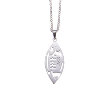 Personalized sports pendant necklace with football design
