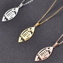 Personalized football necklace available in multiple finishes