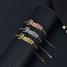 Gold silver and rose gold custom name bracelets together