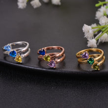 couples birthstone name ring