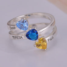 birthstone ring with names