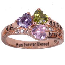 Buy Online Premium Quality Personalized Heart Birthstone Promise Name Ring - Pendantify