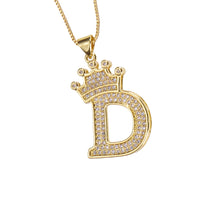 D Style Crown Initial Necklace