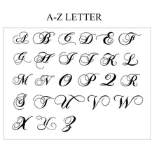 Image of a chart showing the style of A-Z alphabet