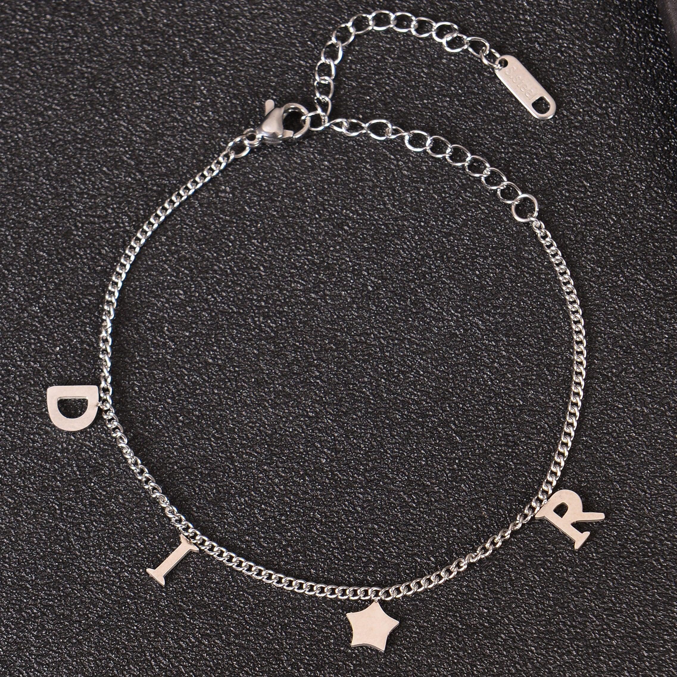 personalised initial anklet