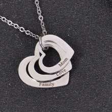 multiple heart name necklace