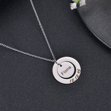 date initial disc necklace