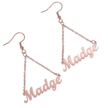 dangle hoop earrings with name