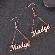 dangle earrings with name