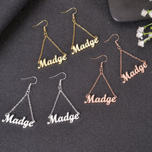 personalized dangle name earrings