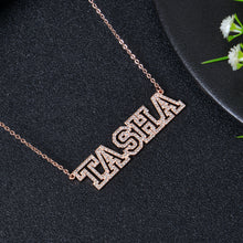 Rose gold custom name necklace with bling lettering