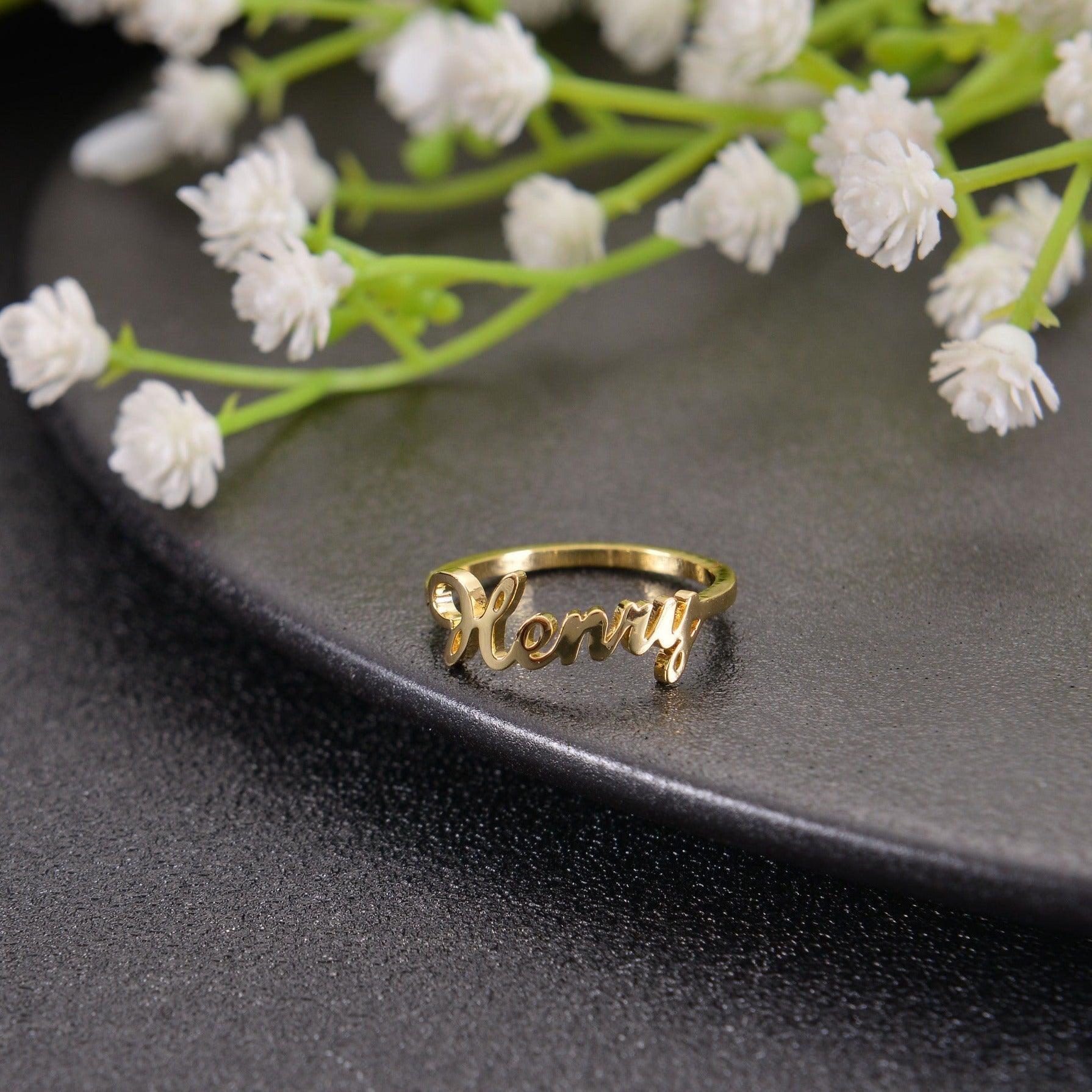 Personalized Name Silver Plated Ring – Stayclassy.in