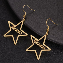 star name earrings gold