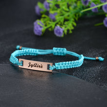 Unisex Personalized Nameplate Rope Bracelet
