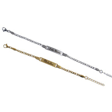 Image of Gold and Silver Bar Nameplate Bracelet in White Background