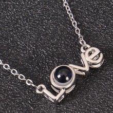 Silver personalized Love photo projection necklace