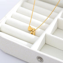 small heart initial necklace