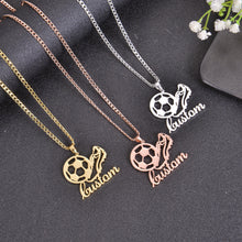soccer ball necklace with name