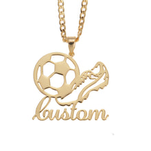 soccer ball necklace gold