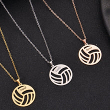 personalized volleyball round necklace