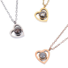 Three finish options of personalized heart photo projection jewelry