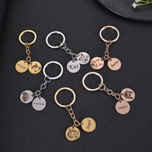 Custom pet photo keychains showing different dog and cat portraits with personalized name charms