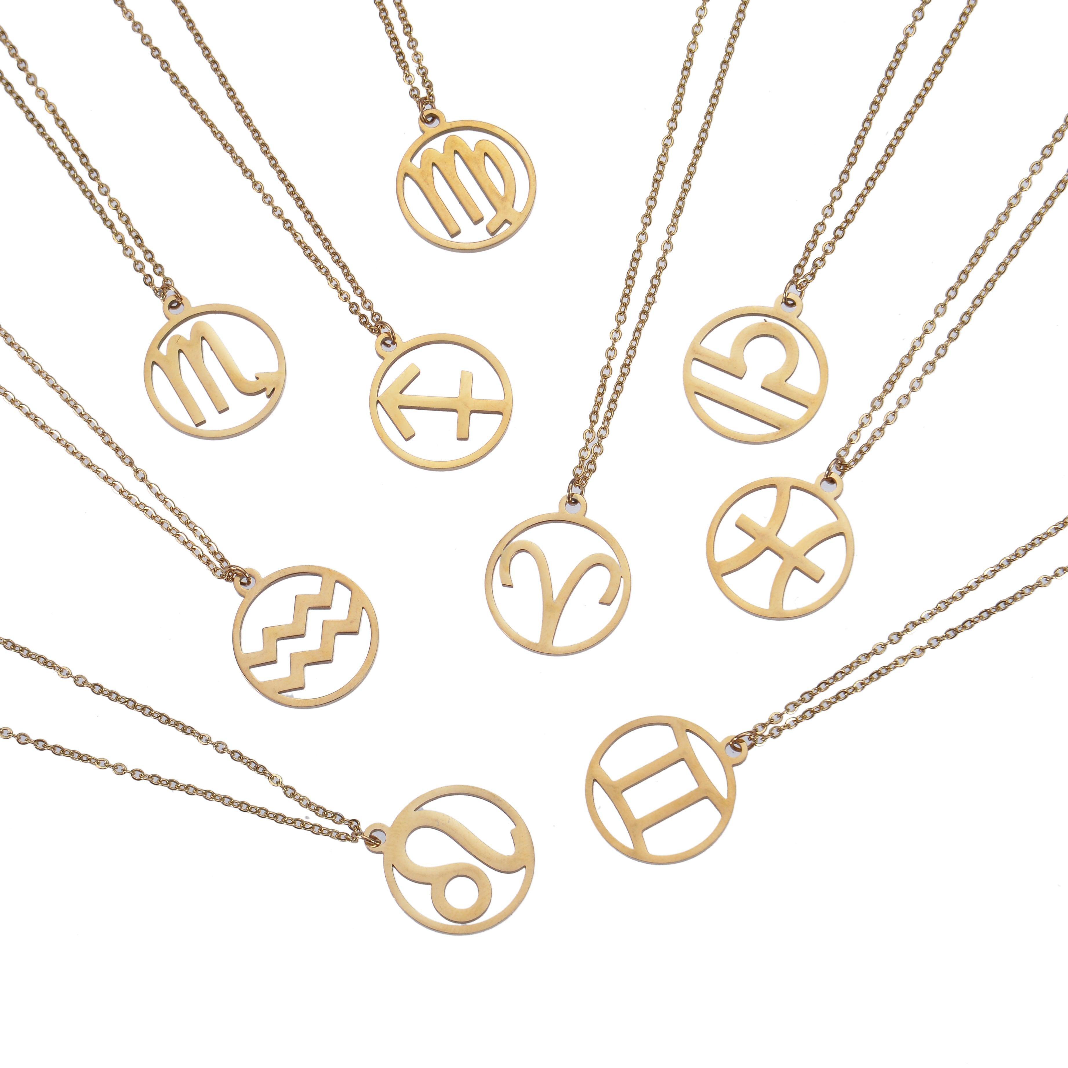 Stainless Steel Zodiac Sign Necklace – 708 Iconic Beauty